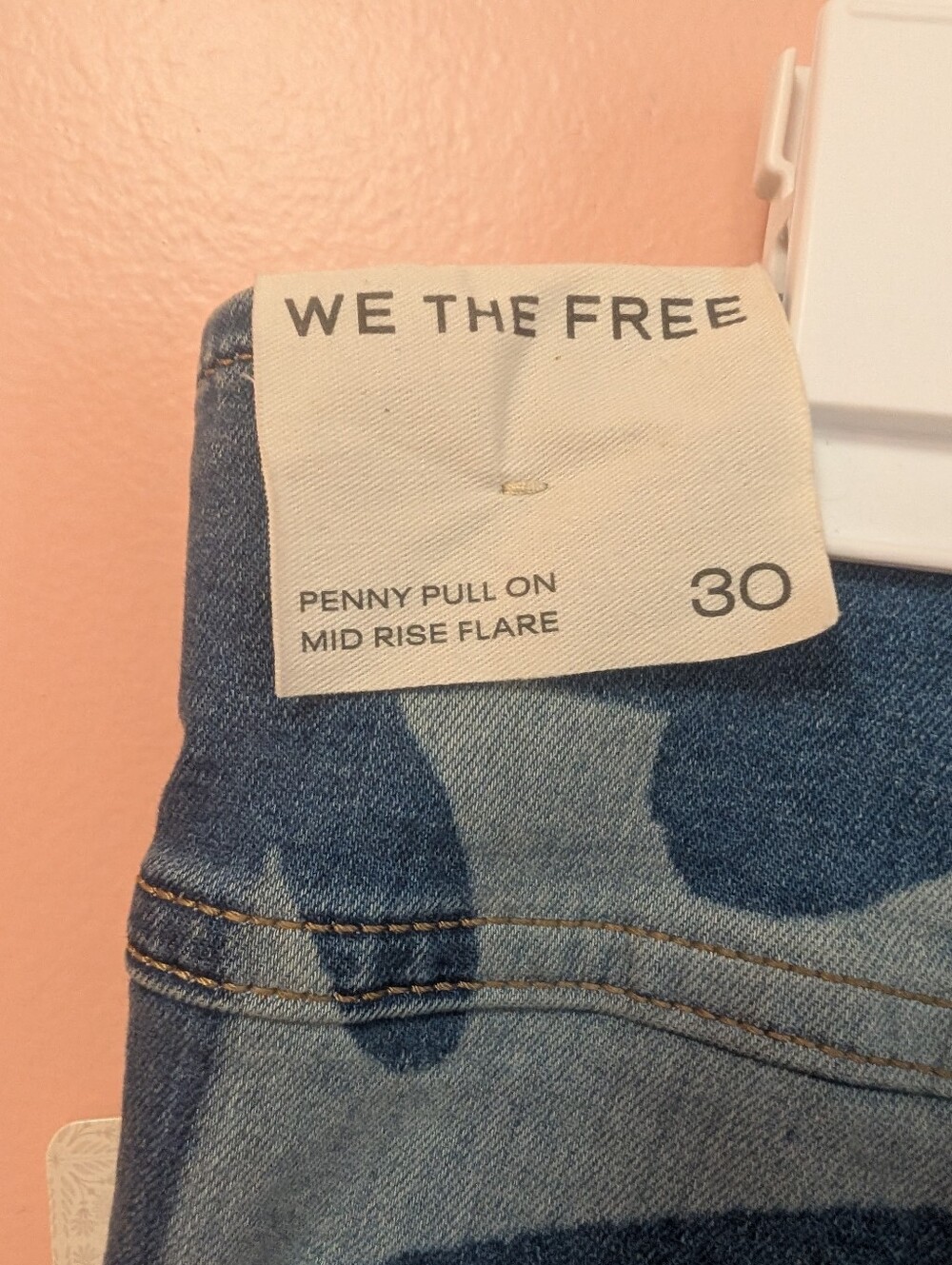 We the Free - Penny Pull-on Mid-rise Flares NWT - Indigo Print - Picture 5 of 5